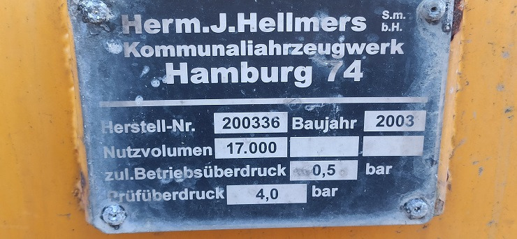 Conteneur citerne HERM J.J.HELLMERS 17000 LIT 2003 PUMP PAGANI BALLAST 13500 2015: photos 4