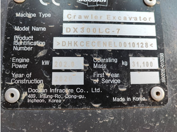 Doosan DX300LC-7 - Pelle sur chenille: photos 3