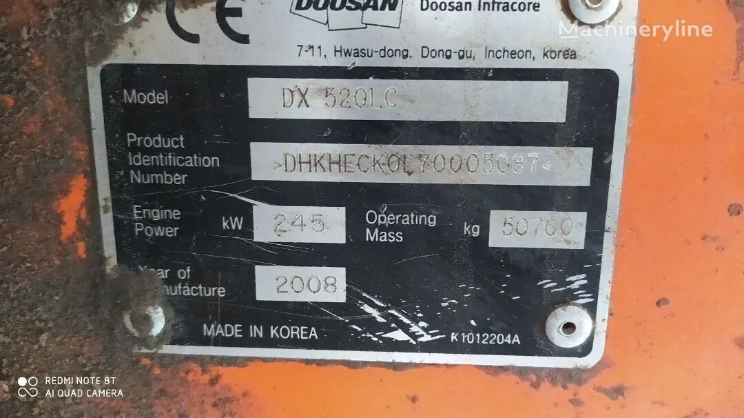 Pelle sur chenille Doosan DX520LC: photos 2
