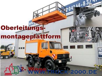 UNIMOG 424 4x4 Zweiwege Hubarbeitsbühne Strom/Oberleitg - Engins de chantier