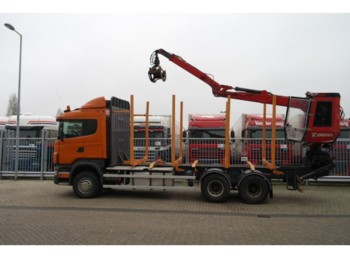 Scania R 480 6X4 LOG TRANSPORT WITH JONSERED 1020 CRANE - Remorque forestière