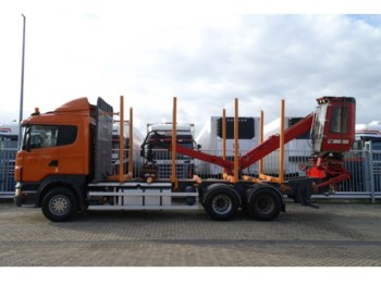 Scania R 480 6X4 LOG TRANSPORT WITH JONSERED 1020 CRANE - Remorque forestière