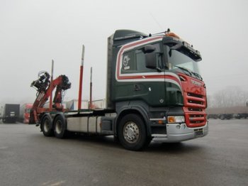 Remorque forestière, Camion pour transport de bois Scania R580 V8 6x4 Heckkran Penz 9200 SHL: photos 1