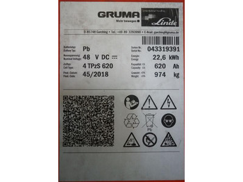 Accumulateur GRUMA 48 Volt 4 PzS 620 Ah: photos 5