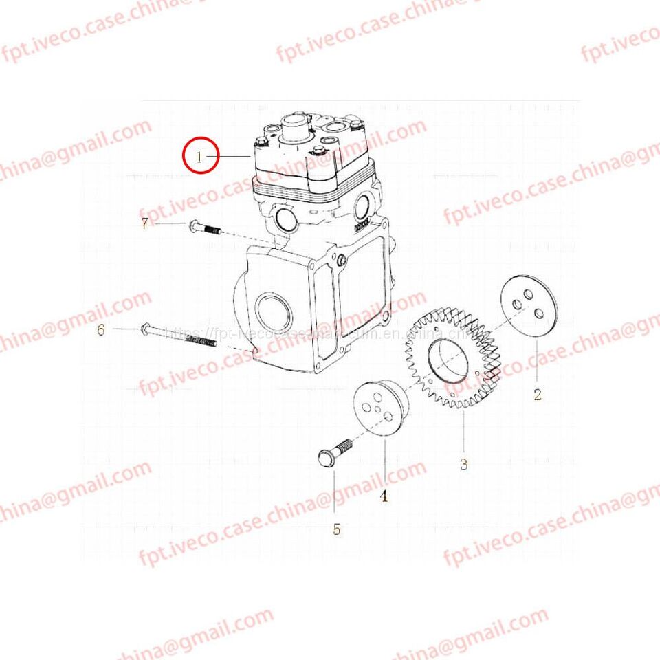 Compresseur MAN D2066 Single-cylinder air compressor 54100-7121: photos 3
