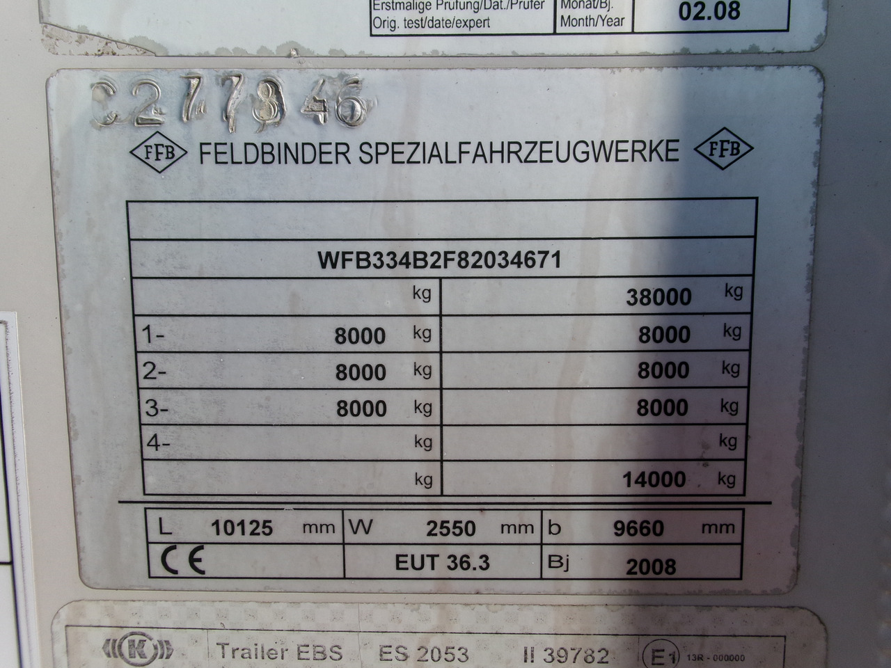 Crédit-bail de Feldbinder Powder tank alu 36 m3 / 1 comp Feldbinder Powder tank alu 36 m3 / 1 comp: photos 18