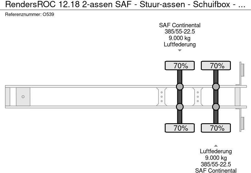 Semi-remorque fourgon Renders ROC 12.18 2-assen SAF - Stuur-assen - Schuifbox - LZV (O539): photos 17