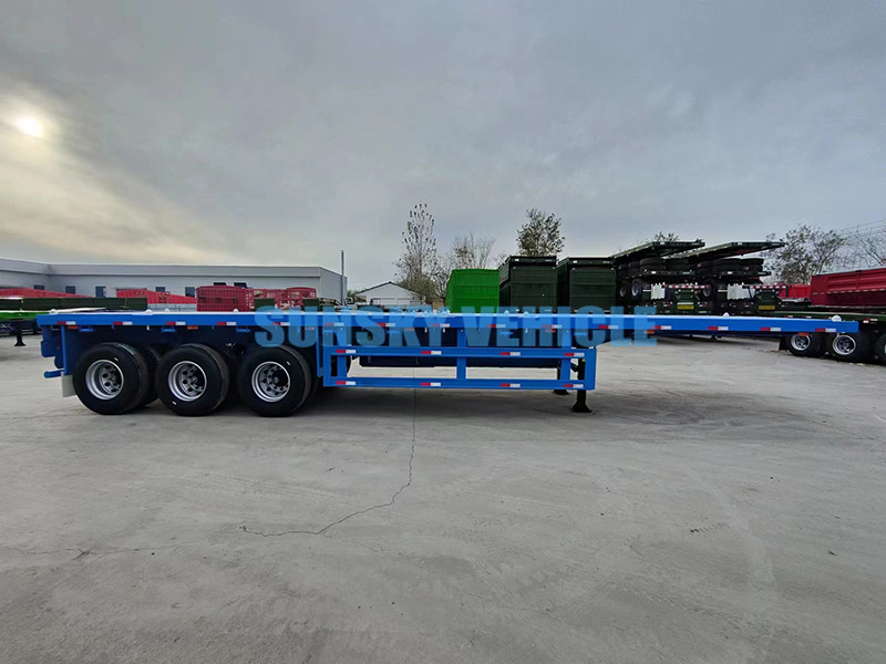 Semi-remorque plateau pour transport de matériaux granulaires neuf SUNSKY 40FT 3 axle flatbed trailer: photos 2