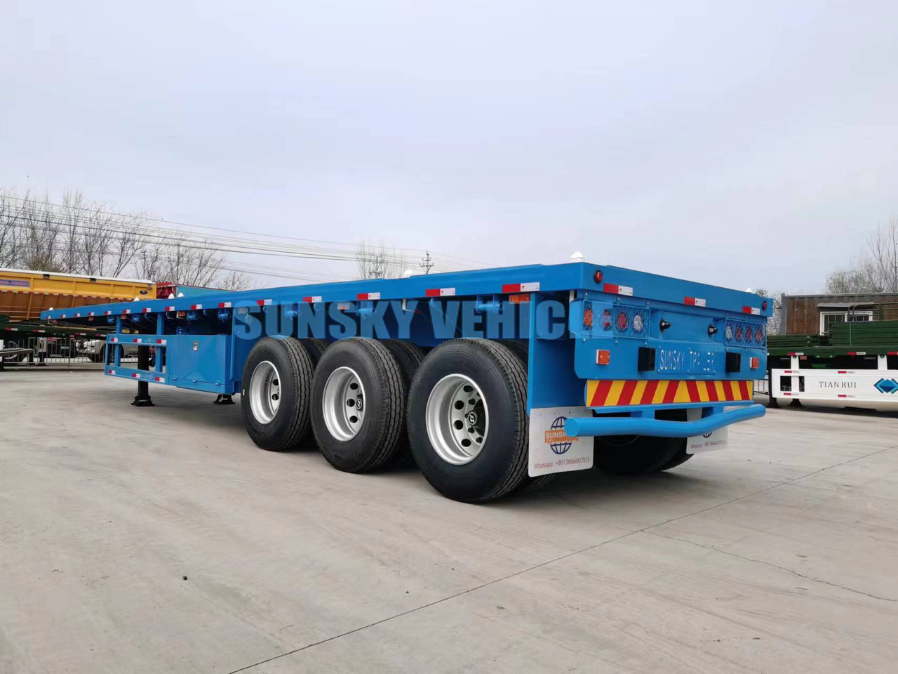 Semi-remorque plateau pour transport de matériaux granulaires neuf SUNSKY 40FT 3 axle flatbed trailer: photos 10