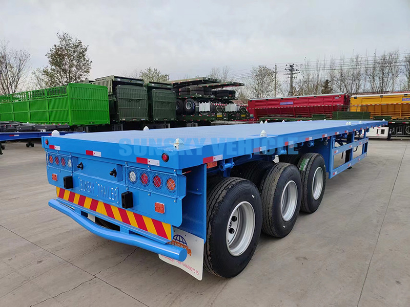 Semi-remorque plateau pour transport de matériaux granulaires neuf SUNSKY 40FT 3 axle flatbed trailer: photos 12