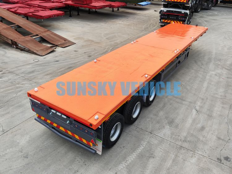 Semi-remorque plateau pour transport de matériaux granulaires neuf SUNSKY 40FT 3 axle flatbed trailer: photos 4