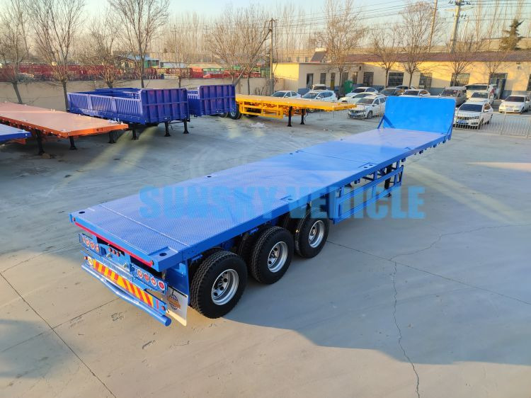 Semi-remorque plateau pour transport de matériaux granulaires neuf SUNSKY 40FT 3 axle flatbed trailer: photos 8