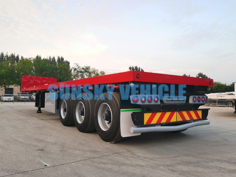 Semi-remorque plateau pour transport de matériaux granulaires neuf SUNSKY 40FT 3 axle flatbed trailer: photos 9