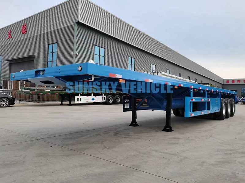 Semi-remorque plateau pour transport de matériaux granulaires neuf SUNSKY 40FT 3 axle flatbed trailer: photos 11