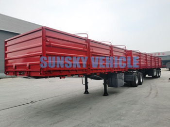 Semi-remorque plateau pour transport de matériaux granulaires neuf SUNSKY Drop deck semi trailer: photos 5