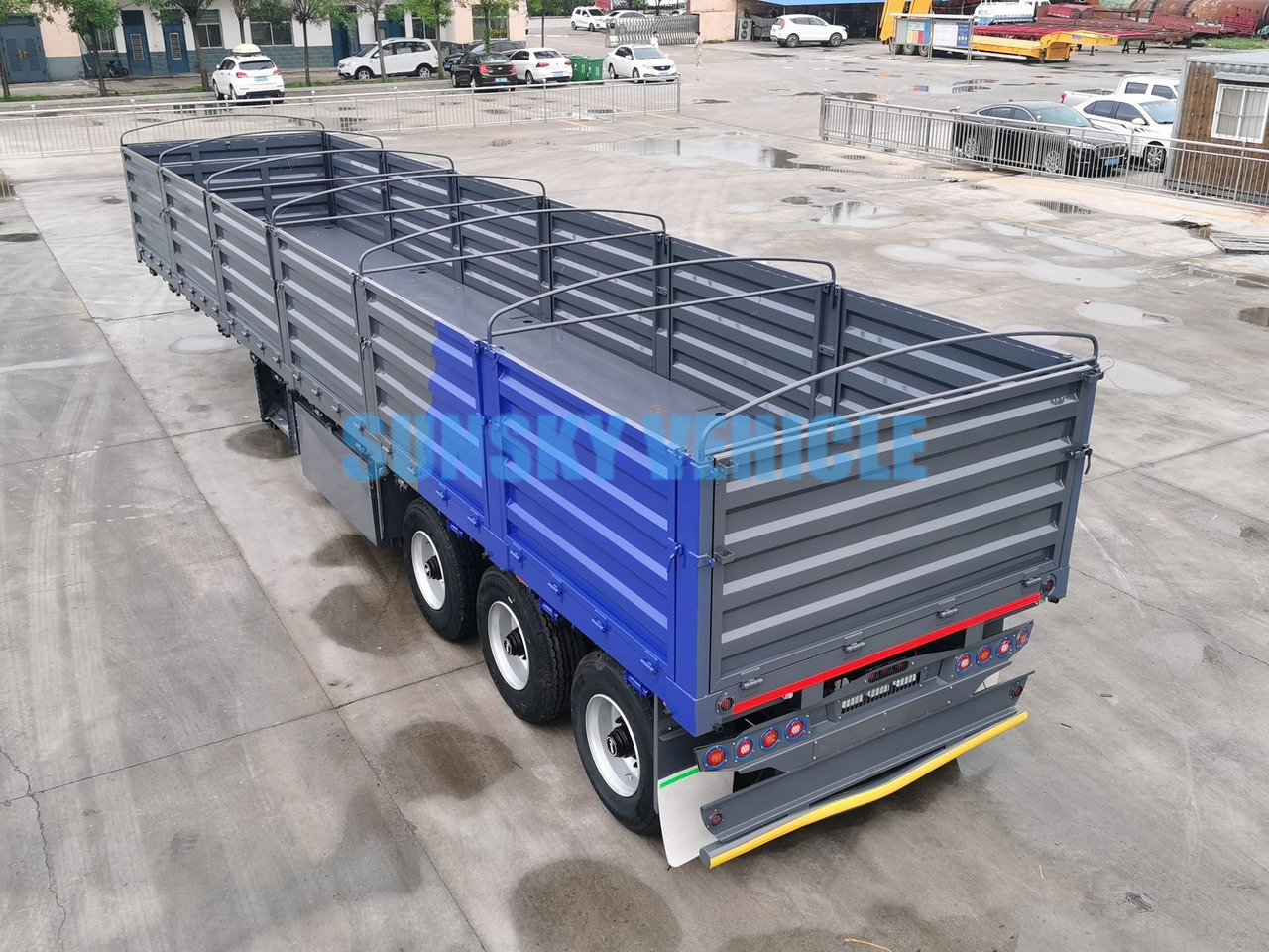 Semi-remorque plateau pour transport de matériaux granulaires neuf SUNSKY Drop deck semi trailer: photos 7
