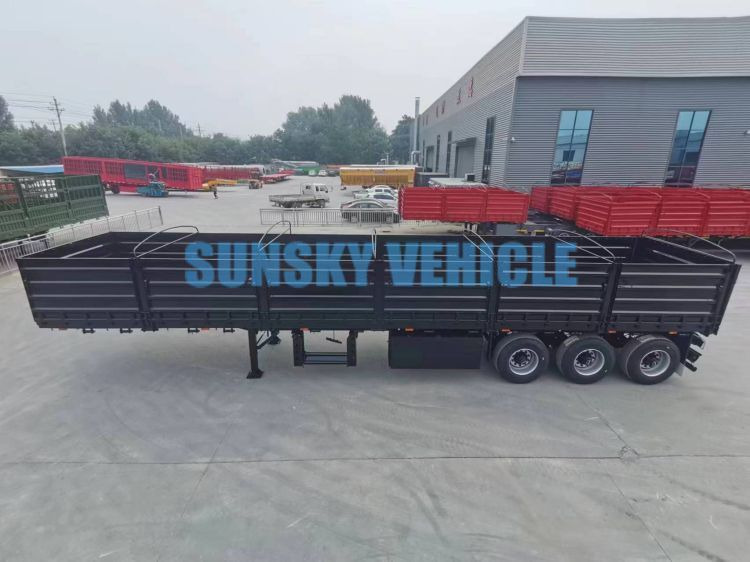 Semi-remorque plateau pour transport de matériaux granulaires neuf SUNSKY Drop deck semi trailer: photos 4