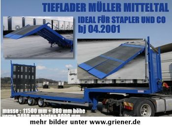 Müller-Mitteltal TS 3 / TIEFLADER HYDRAULISCHE RAMPE STAPLER / !!  - Semi-remorque plateau