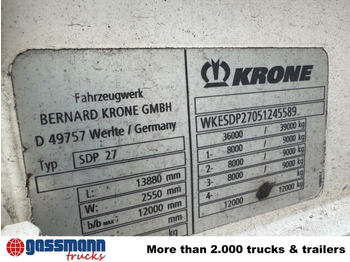 Semi-remorque plateau Krone SDP 27 , Edscha-Verdeck, Ex-Fahrschule: photos 5 Semi-remorque plateau Krone SDP 27 , Edscha-Verdeck, Ex-Fahrschule: photos 5