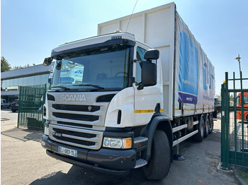 Camion à rideaux coulissants, Camion grue Scania P410 8x4 TRIDEM PRITSCHE PLANE + KRAN HIAB 244 EP-4 HIDUO - RETARDER - LIFT + STEERING AXLE - *327.000km* - RADIO: photos 4