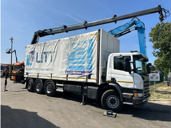 Camion à rideaux coulissants, Camion grue Scania P410 8x4 TRIDEM PRITSCHE PLANE + KRAN HIAB 244 EP-4 HIDUO - RETARDER - LIFT + STEERING AXLE - *327.000km* - RADIO: photos 2