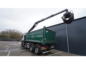 Camion grue Renault PREMIUM 380 DXI 8X2/6 2 SIDE TIPPER WITH PLFINGER Q 170 Z CRANE.278.200KM: photos 4