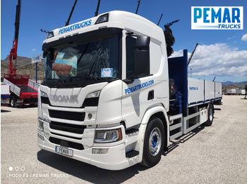 Camion plateau, Camion grue SCANIA P 370 4X2 GRUA CAJA FIJA: photos 2