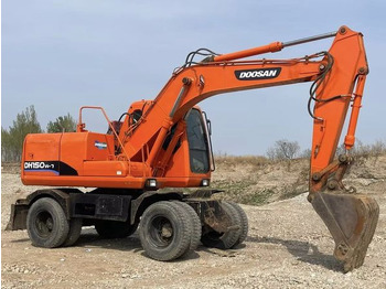 Pelle sur pneus Wheel Digging Crawler Excavator Used Doosan150W Dh150W Dh150W-7 / Second-Hand Korea Engine Doosan Dh 150 150W-7 Doosan150: photos 2