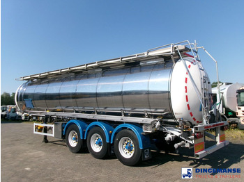 Semi-remorque citerne Feldbinder Chemical tank (non-ADR) inox 30 m3 / 1 comp + pump: photos 4