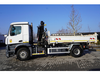 Camion grue, Camion grue MERCEDES-BENZ Arocs 1833 / 87,000 km!!! / Hds HIAB X-DUO 128 B-2 / three-sided tipper: photos 4