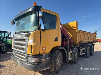 Camion benne, Camion grue 2009 Scania G420 2008 HMF 1720K2 3610 kg Articul ... Dump Truck with Crane: photos 2
