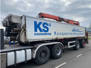 Semi-remorque plateau Orthaus 2 ASSIGE STEERING AXEL MKG HLK 330 VG CRANE: photos 3