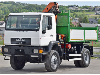 Camion benne, Camion grue MAN LE 18.280 Kipper 3,70 m + PK 9501 /4x4: photos 4