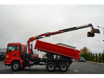 Camion benne, Camion grue MAN TGS 26.400 / 6x4 / WYWROTKA 2 STRONNA  + HDS HMF 1530 K2  / HYDR: photos 2