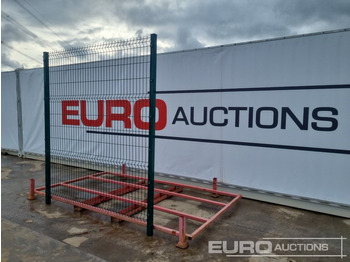 Matériel de chantier Unused Galvanised & Powder Coated Heavy Duty (5mm) Wire Mesh Fencing, 25 x H2.4m x W2.2m Panels, 26 x 60mm x 60mm x3m Posts, with Fittings (Green): photos 3
