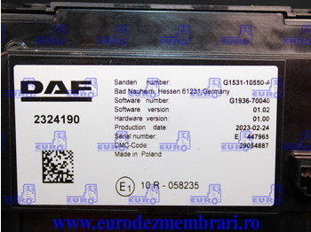 Panel de instrumentos pour Camion ELEMENT BORD COMANDA CLIMA DAF XF XG 2324190, 2295570: photos 4 Panel de instrumentos pour Camion ELEMENT BORD COMANDA CLIMA DAF XF XG 2324190, 2295570: photos 4