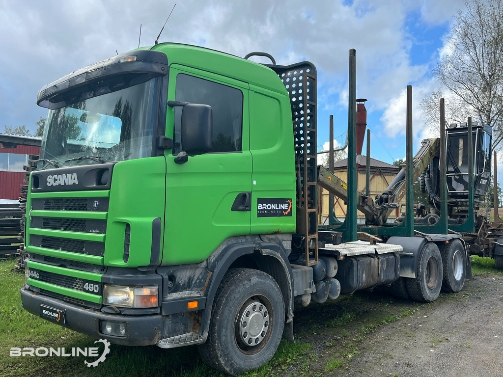 2001 Scania R144 6x4 Loglift + 1997 Närko TP3-RT-280 - Camion grumier: photos 1 2001 Scania R144 6x4 Loglift + 1997 Närko TP3-RT-280 - Camion grumier: photos 1