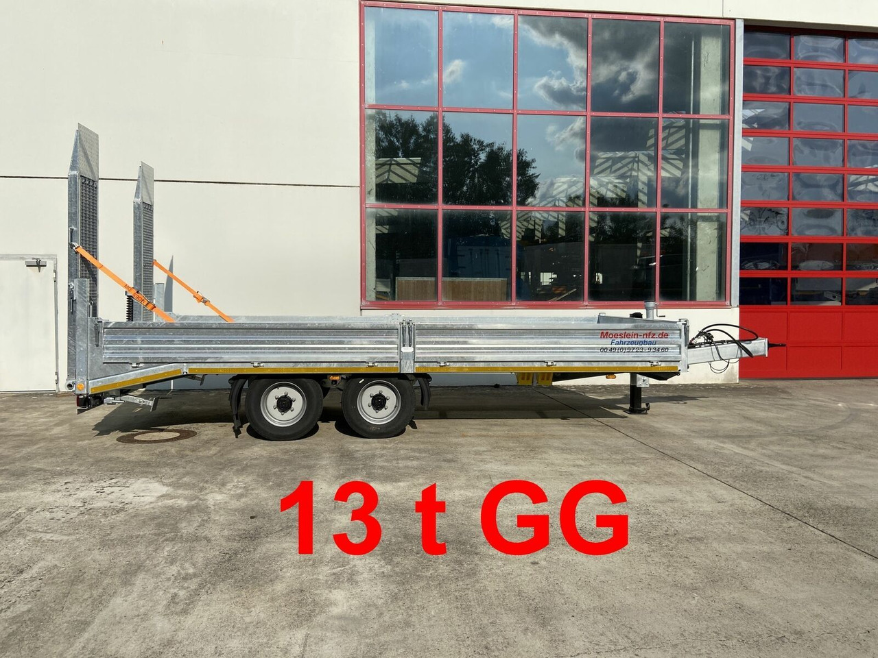 Möslein Neuer 13 t Tandemtieflader, Stahl- Boden - Remorque porte-engin surbaissée: photos 1 Möslein Neuer 13 t Tandemtieflader, Stahl- Boden - Remorque porte-engin surbaissée: photos 1