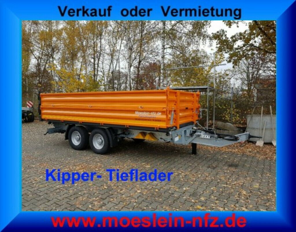 Möslein neuer Tandem 3- Seitenkipper Tiefladermit Bordw - Remorque benne: photos 1 Möslein neuer Tandem 3- Seitenkipper Tiefladermit Bordw - Remorque benne: photos 1