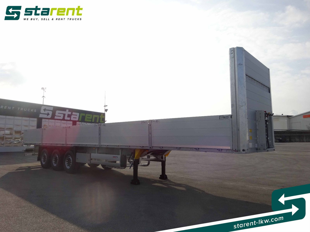 Schmitz Cargobull Baustofftrailer, Liftachse, 80cm Bordwände - Semi-remorque plateau: photos 3 Schmitz Cargobull Baustofftrailer, Liftachse, 80cm Bordwände - Semi-remorque plateau: photos 3