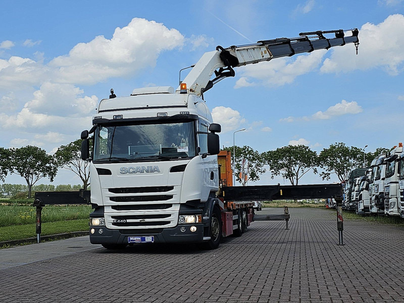 Scania R440 6X2*4 HMF 5020 K5 - Camion plateau, Camion grue: photos 1 Scania R440 6X2*4 HMF 5020 K5 - Camion plateau, Camion grue: photos 1
