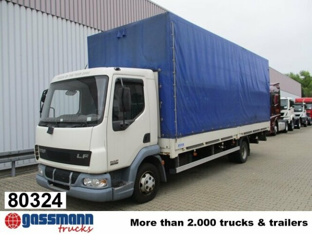 DAF DAF AE 45.150 LF 4x2, Plane Spriegel LBW - Camion plateau: photos 1 DAF DAF AE 45.150 LF 4x2, Plane Spriegel LBW - Camion plateau: photos 1