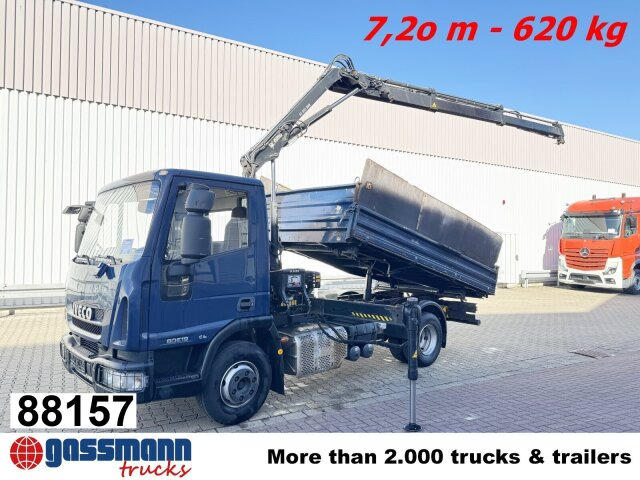 Iveco EuroCargo ML80E19 4x2 mit Kran Hiab XS055B-2 - Camion benne, Camion grue: photos 1 Iveco EuroCargo ML80E19 4x2 mit Kran Hiab XS055B-2 - Camion benne, Camion grue: photos 1