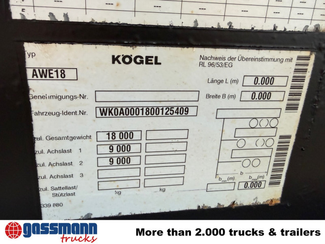 Kögel AWE 18 - Remorque porte-conteneur/ Caisse mobile: photos 4 Kögel AWE 18 - Remorque porte-conteneur/ Caisse mobile: photos 4