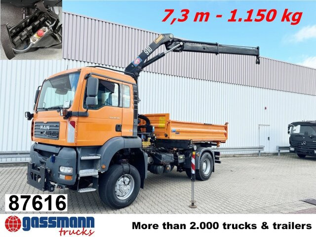MAN TGA 18.310 4x4 BL, Winterdienstausttattung, Kran - Camion benne, Camion grue: photos 1 MAN TGA 18.310 4x4 BL, Winterdienstausttattung, Kran - Camion benne, Camion grue: photos 1