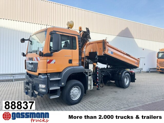 MAN TGS 18.320 4x4 BB, Winterdienstausstattung, Kran - Camion benne, Camion grue: photos 1 MAN TGS 18.320 4x4 BB, Winterdienstausstattung, Kran - Camion benne, Camion grue: photos 1