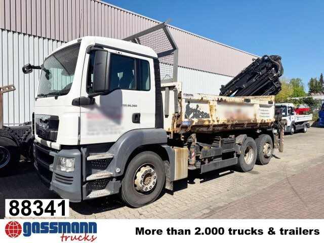 MAN TGS 26.360 6x2-4 BL, 2-Seiten-Kipper, Heckkran - Camion benne, Camion grue: photos 1 MAN TGS 26.360 6x2-4 BL, 2-Seiten-Kipper, Heckkran - Camion benne, Camion grue: photos 1