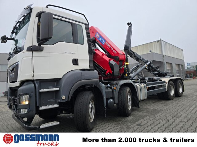 MAN TGS 35.480 8X4 BL, Intarder, Kran HMF 3220-K6, - Camion ampliroll, Camion grue: photos 2 MAN TGS 35.480 8X4 BL, Intarder, Kran HMF 3220-K6, - Camion ampliroll, Camion grue: photos 2