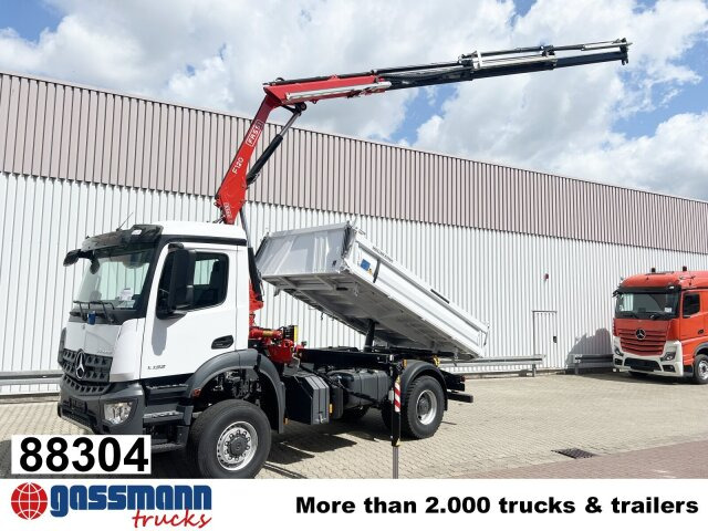 Mercedes-Benz Arocs 1832 AK 4x4, MultimediaCockpit, Navi, Kran - Camion benne, Camion grue: photos 1 Mercedes-Benz Arocs 1832 AK 4x4, MultimediaCockpit, Navi, Kran - Camion benne, Camion grue: photos 1