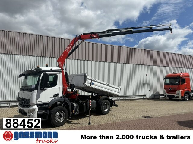 Mercedes-Benz Arocs 1835 K 4x2, Multimedia Cockpit, Navi, Kran - Camion benne, Camion grue: photos 1 Mercedes-Benz Arocs 1835 K 4x2, Multimedia Cockpit, Navi, Kran - Camion benne, Camion grue: photos 1
